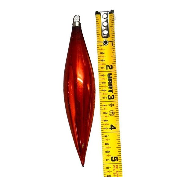 Vintage Mercury Glass Teardrop Ornament Czech Republic Red Christmas 5" Large - Picture 7 of 7